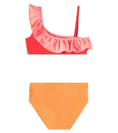 Bobo Choses Ruffled Asymmetrical Bikini In Multicoloured
