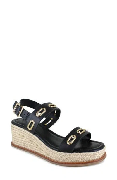 Splendid Dani Slingback Espadrille Platform Wedge Sandal In Black