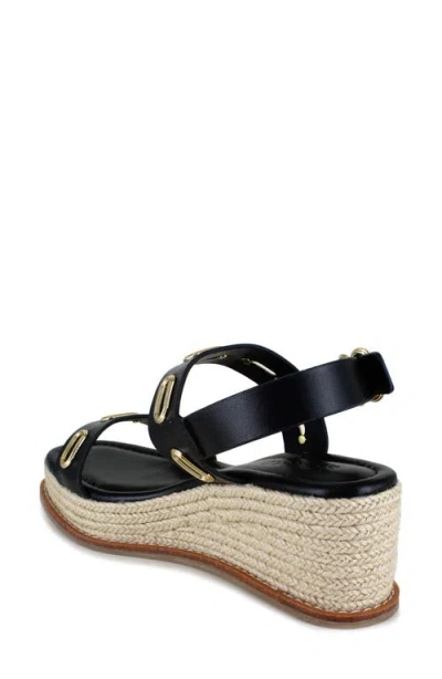 Splendid Dani Slingback Espadrille Platform Wedge Sandal In Black