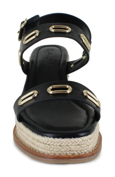 Splendid Dani Slingback Espadrille Platform Wedge Sandal In Black