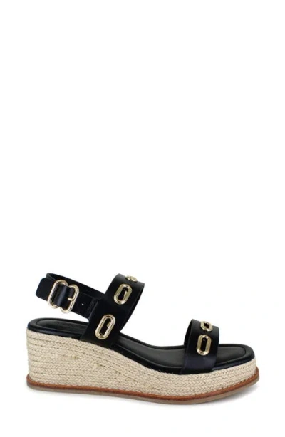 Splendid Dani Slingback Espadrille Platform Wedge Sandal In Black
