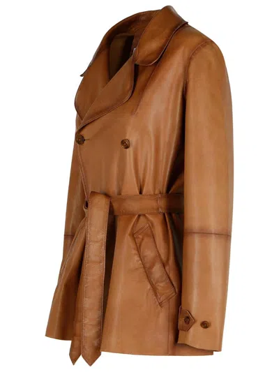 Bully Brown Leather Jacket In Brown