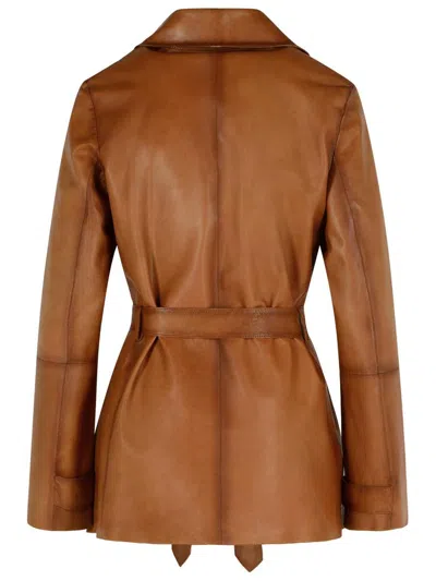 Bully Brown Leather Jacket In Brown