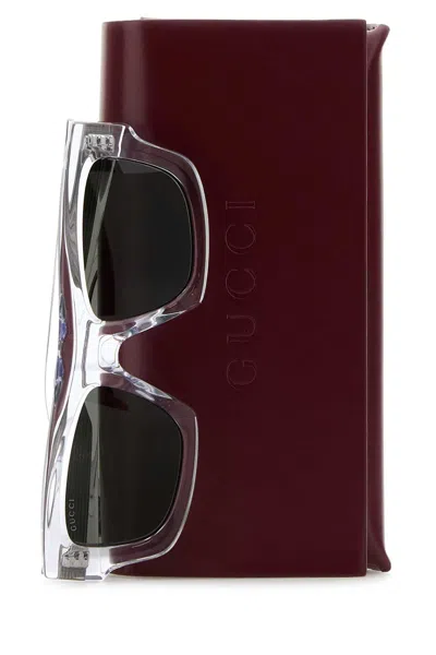 Gucci Rectangular Sunglasses Transparent Frame In White