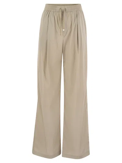Herno Stretch Nylon Trousers In Cream
