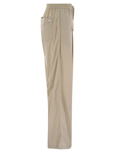 Herno Stretch Nylon Trousers In Cream