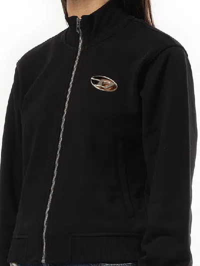 Diesel Knitwear With Ribbed Cuffs And Hem In Black