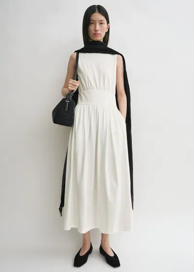Totême Sleeveless Cotton Long Dress In Off White