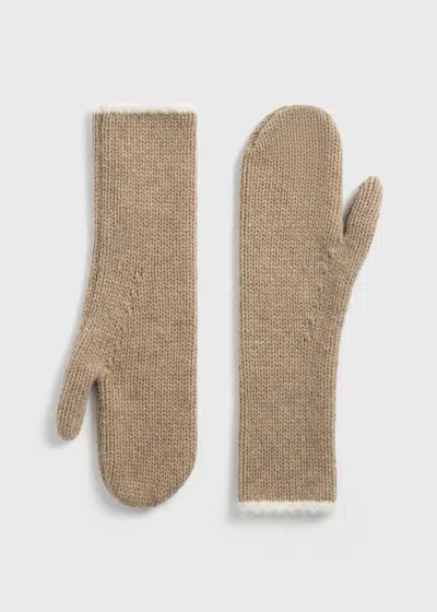 Totême Contrast-edge Mittens Soft Camel In Soft Camel