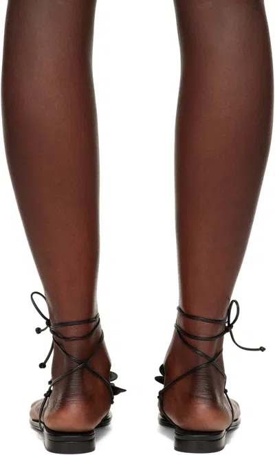 Magda Butrym Floral Embellished Flat Sandals In Black