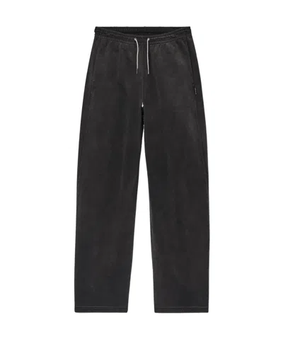 Alexander Wang Black Cotton Terry Sweatpant With Crystal Hotfix Drawcord