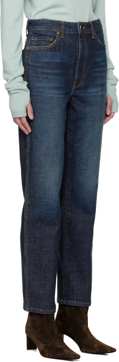 Khaite Farley Straight-leg Acid-washed Jeans In Blue