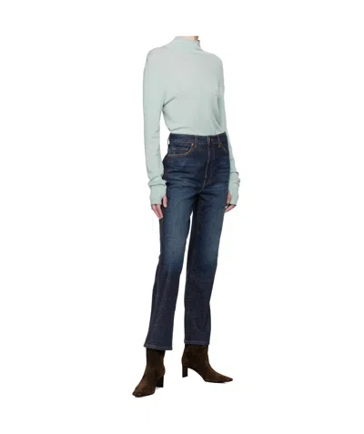 Khaite Farley Straight-leg Acid-washed Jeans In Blue