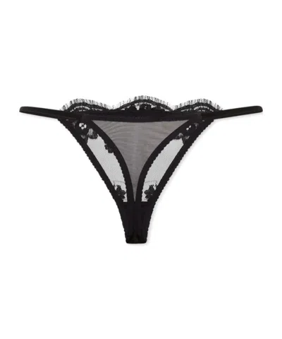 Dsquared2 Lace Thong Featuring Bow Accent In Black