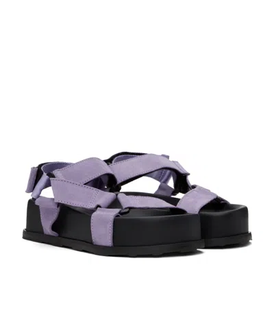 Moschino Purple & Black Sporty Sandals In Black