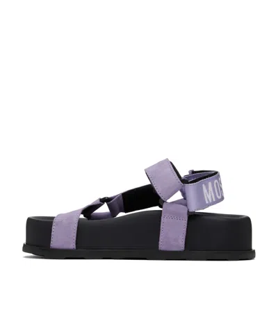 Moschino Purple & Black Sporty Sandals In Black