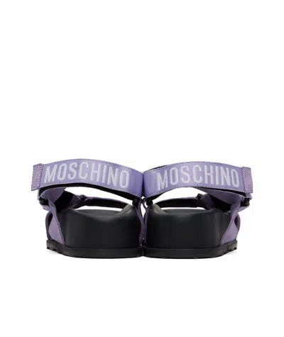 Moschino Purple & Black Sporty Sandals In Black