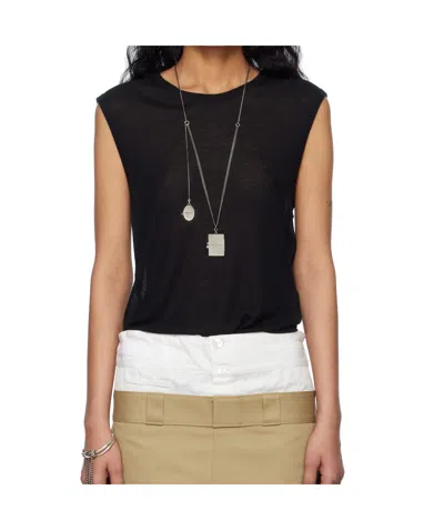Ann Demeulemeester Black Biba Sleeveless Tank Top In 099 Black