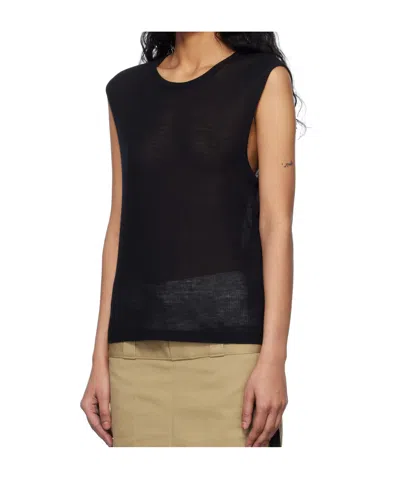 Ann Demeulemeester Black Biba Sleeveless Tank Top In 099 Black