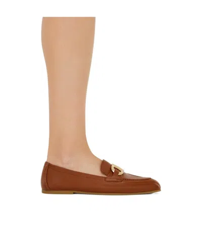 Ferragamo Gancini Loafers In Brown