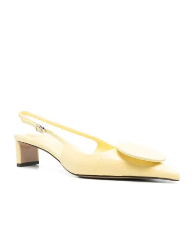 Jacquemus Les Duelo Basses Mismatched Kitten Heel Slingback Pump In Ivory 120
