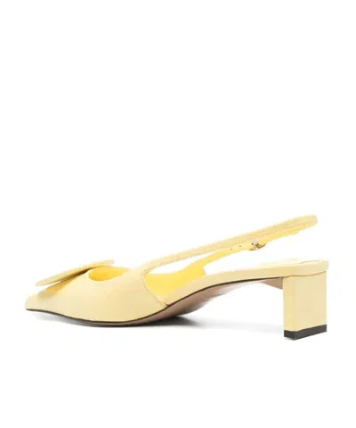 Jacquemus Les Duelo Basses Mismatched Kitten Heel Slingback Pump In Ivory 120
