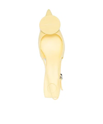 Jacquemus Les Duelo Basses Mismatched Kitten Heel Slingback Pump In Ivory 120