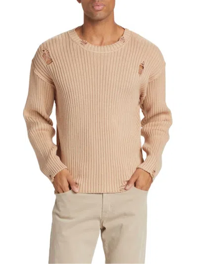 Nsf Men's Freddy Distressed Oversized Sweater In Pink