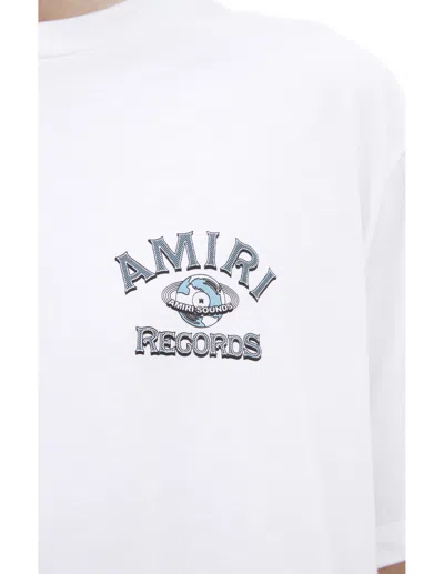 Amiri Global Records-print Cotton T-shirt In White