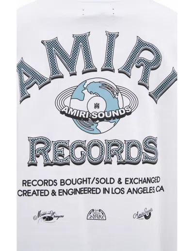 Amiri Global Records-print Cotton T-shirt In White