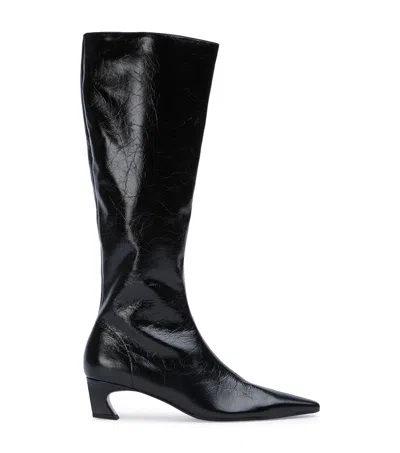 Tony Bianco Mango Black Crinkle In Black Crinkle