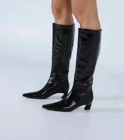Tony Bianco Mango Black Crinkle In Black Crinkle