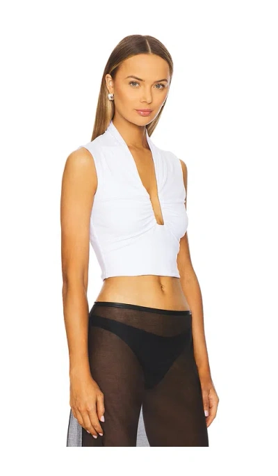 SQUARE WIRE GATHERED SLEEVELESS TOP