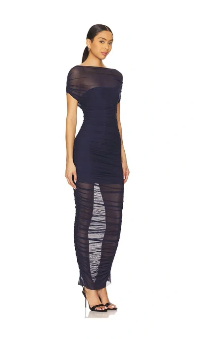 Ser.o.ya Noel Ruched Off-shoulder Dress In Sapphire