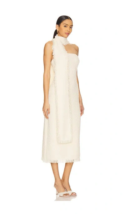 Ser.o.ya Lott Boucle Midi Dress In Eggshell In White