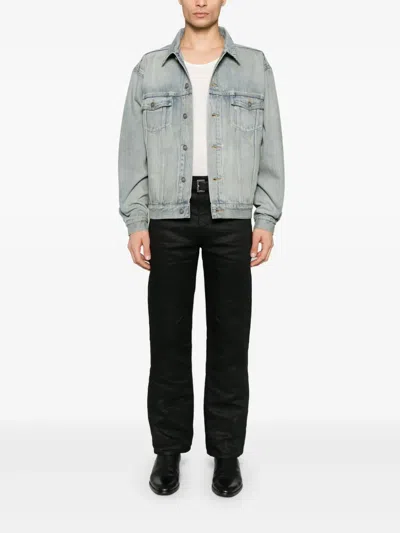 Saint Laurent Denim Trucker Jacket In Blue