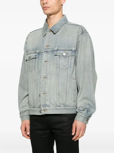 Saint Laurent Denim Trucker Jacket In Blue