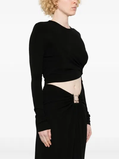 Christopher Esber Bezel-quartz Long-sleeve Top In Black
