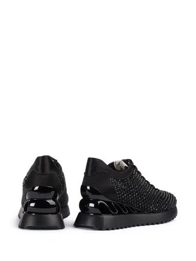 Le Silla Crystal-embellished Sneakers In Black