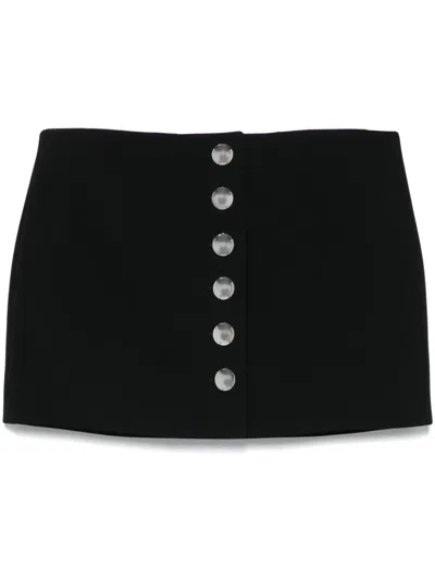 Khaite Jaxon Button-front Crepe Mini Skirt In Black