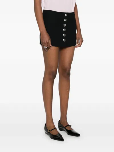 Khaite Jaxon Button-front Crepe Mini Skirt In Black