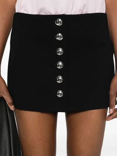 Khaite Jaxon Button-front Crepe Mini Skirt In Black