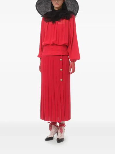 Valentino Georgette Midi Skirt Woman Paris 42