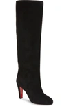Christian Louboutin Babefifa Suede 85mm Red Sole Knee Boot, Black