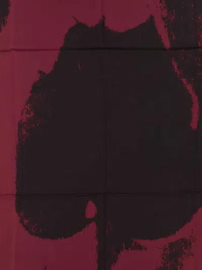 Alexander Mcqueen Twill Foulard Abstract Pattern In Red