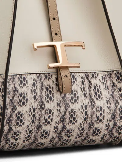 Tod's Small T-timeless Tote Bag In Neutrals