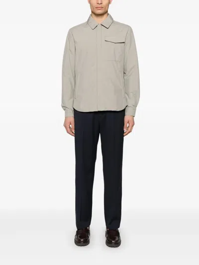 Montecore Classic-collar Shirt Jacket In Grey