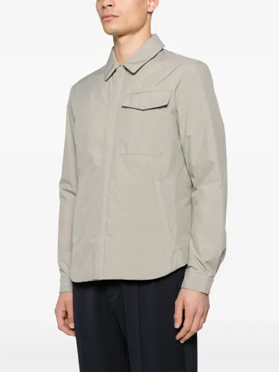 Montecore Classic-collar Shirt Jacket In Grey
