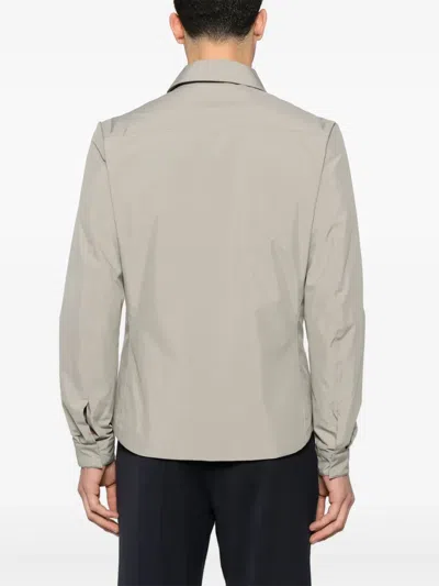 Montecore Classic-collar Shirt Jacket In Grey
