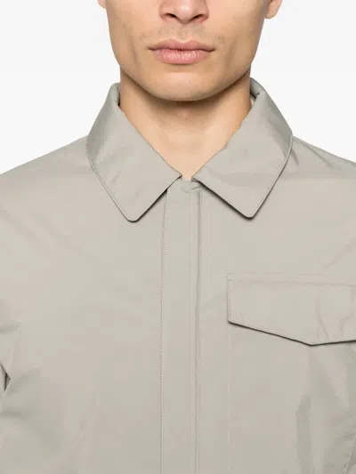 Montecore Classic-collar Shirt Jacket In Grey